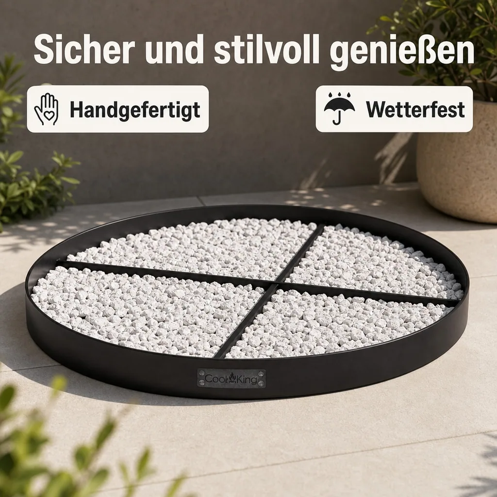 Feuerstelle Unterlage, Bodenplatte Feuerschale, Rund 100 cm, Stahl