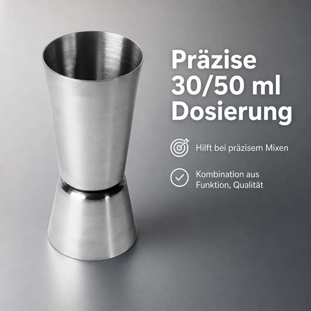Jigger, Cocktail Messbecher - Edelstahl 30/50 ml