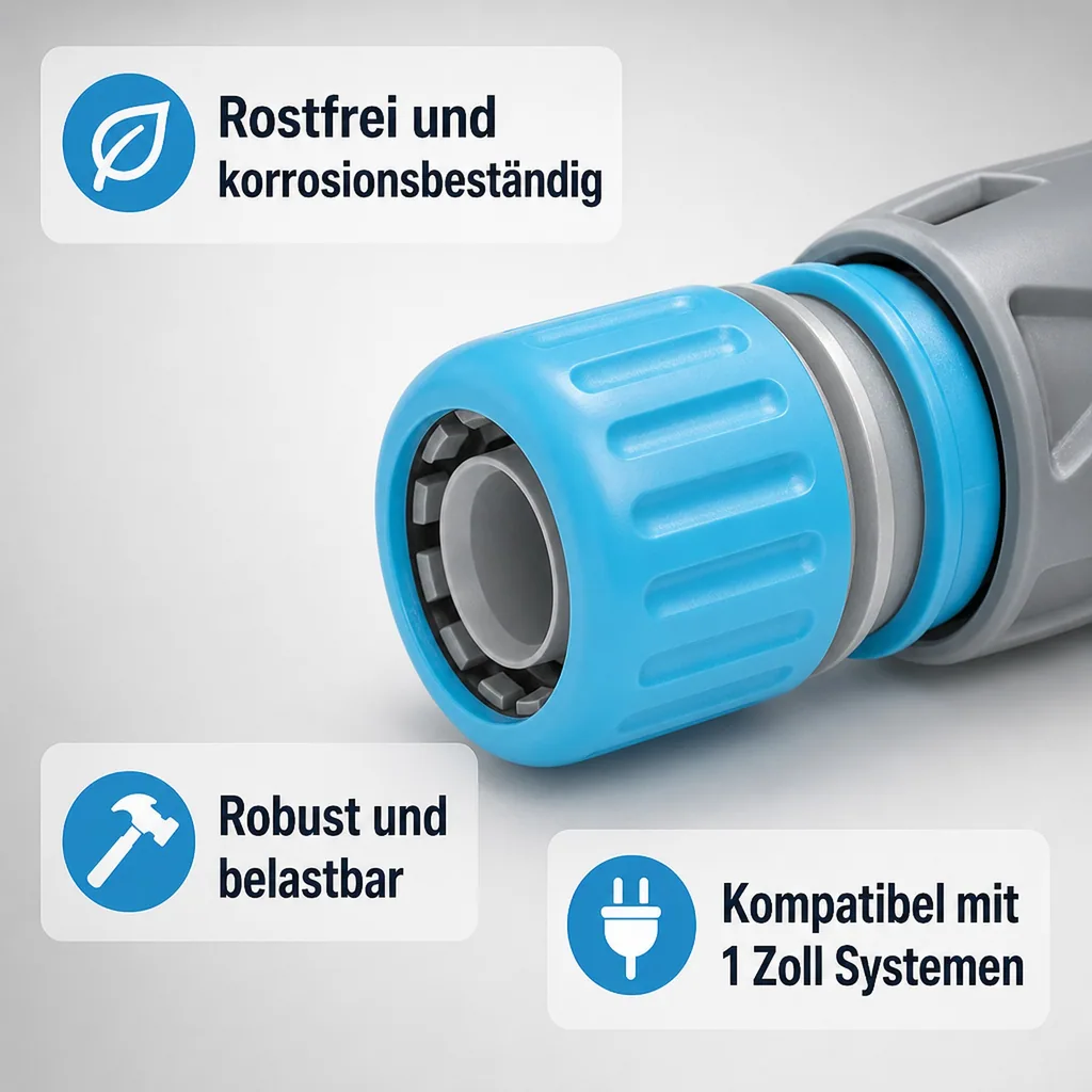 1 Zoll Schnellkupplung, ohne Wasserstop, Steckkupplung, Edelstahl