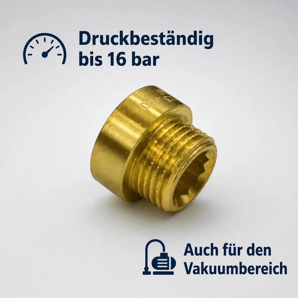 Gewindefitting Messing Hahnverlängerung 1 1/4" AG x 1 1/4" IG 15 mm