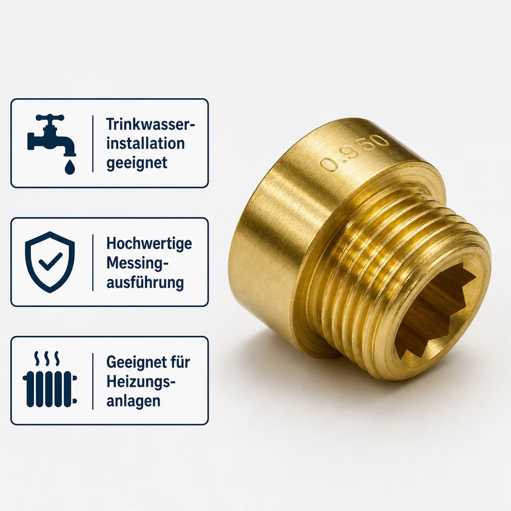 Gewindefitting Messing Hahnverlängerung 1 1/4" AG x 1 1/4" IG 15 mm