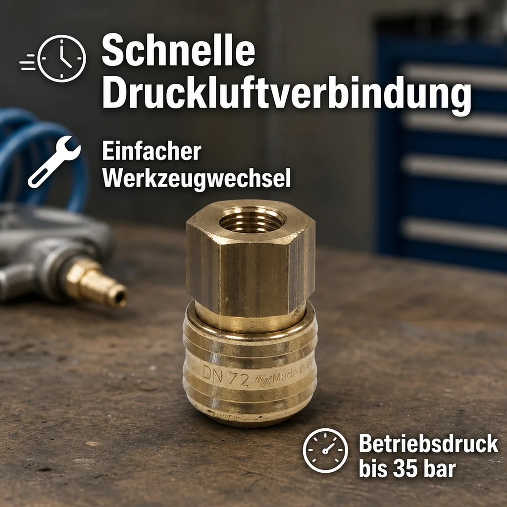 Druckluftkupplung, Schnellkupplung Druckluft, 1/4 Zoll