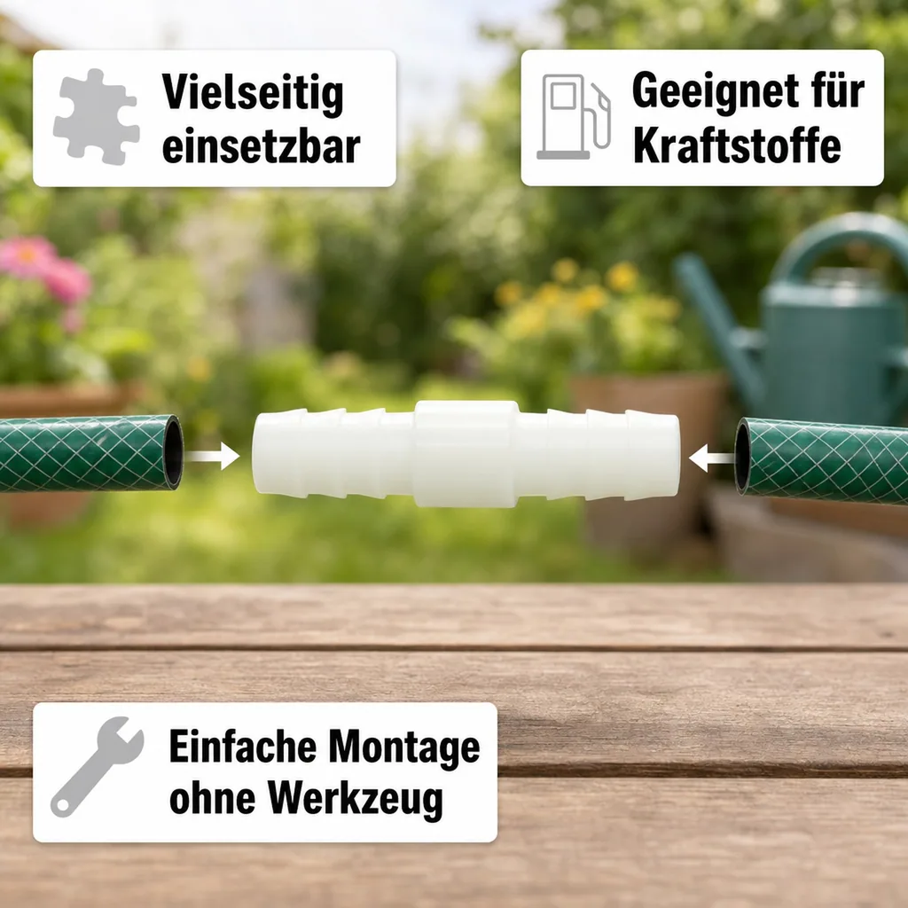 Schlauchverbinder 5mm, Kunststoff Tülle, Schlauchverbindung