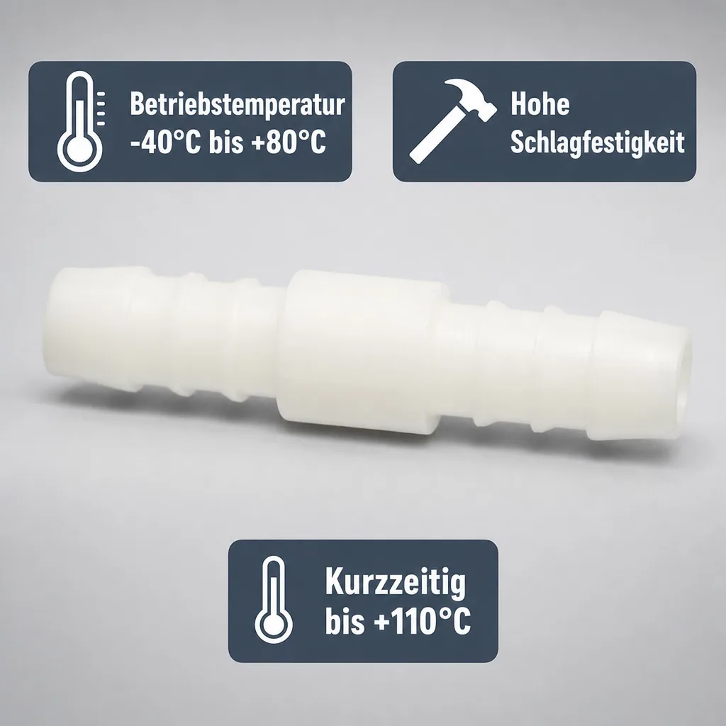 Schlauchverbinder 5mm, Kunststoff Tülle, Schlauchverbindung