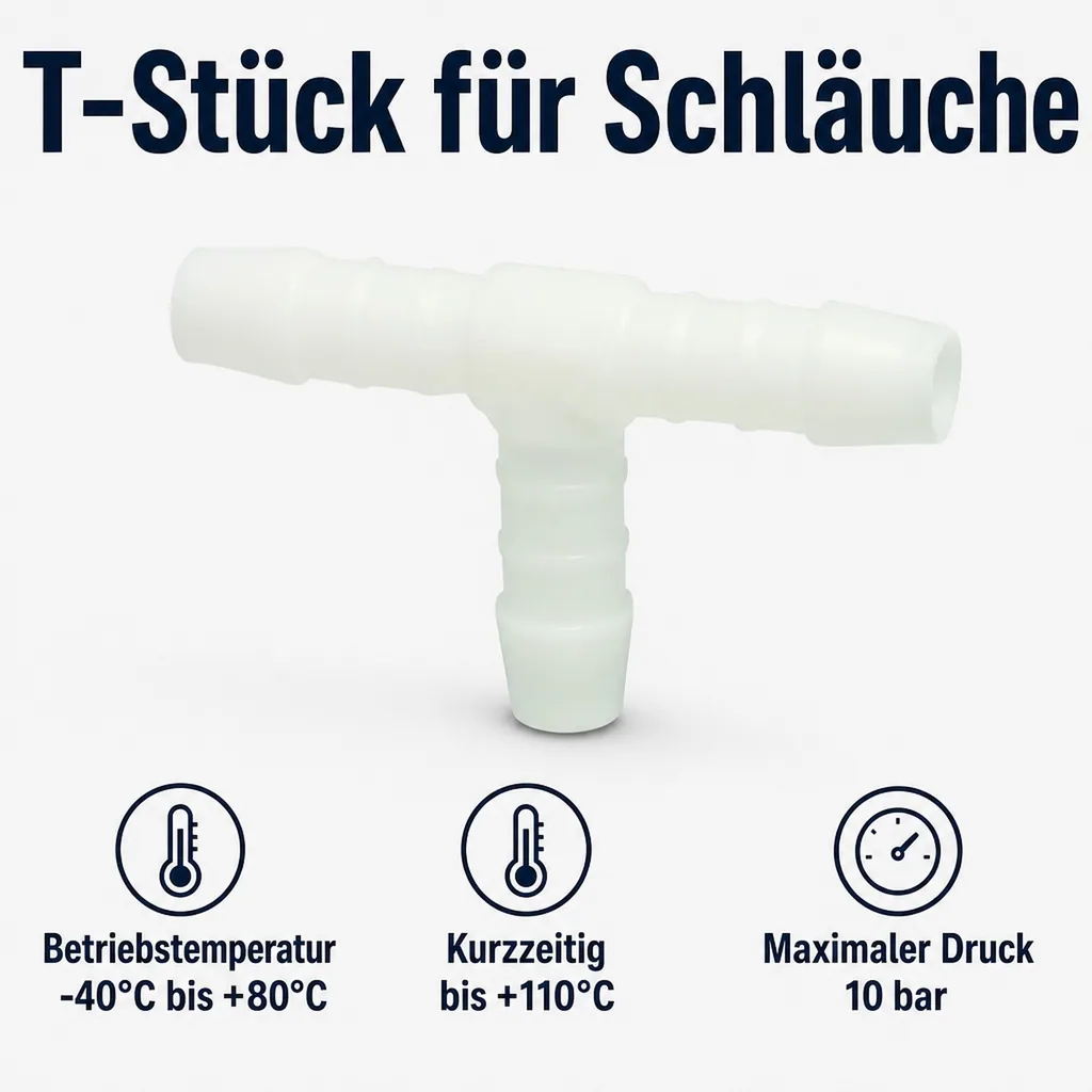 Schlauchverbinder Kunststoff T-Stück 8 mm