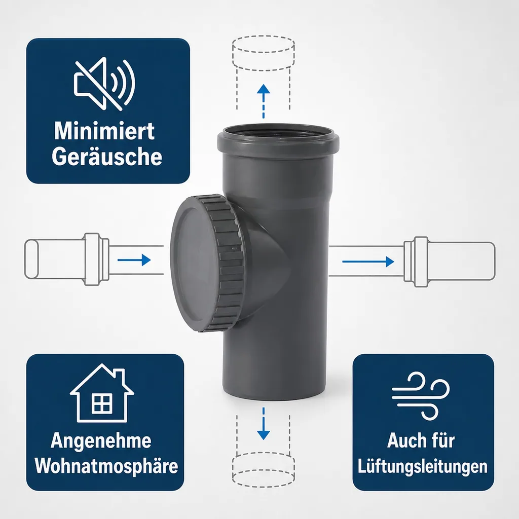 HT Reinigungsrohr DN 90, HT Abflussrohr, Revisionsrohr
