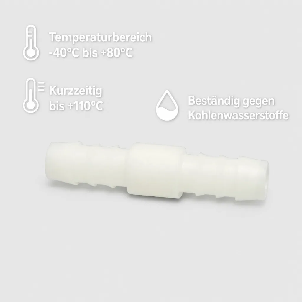 Schlauchverbinder 8mm, Kunststoff Schlauchkupplung