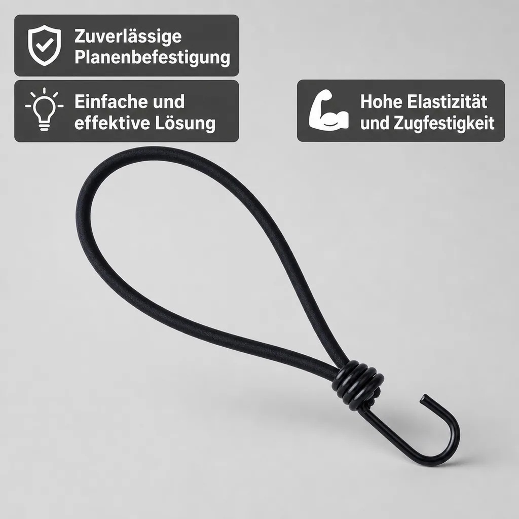 Expanderhaken Set, 20 Stück, 25cm, Planen befestigen