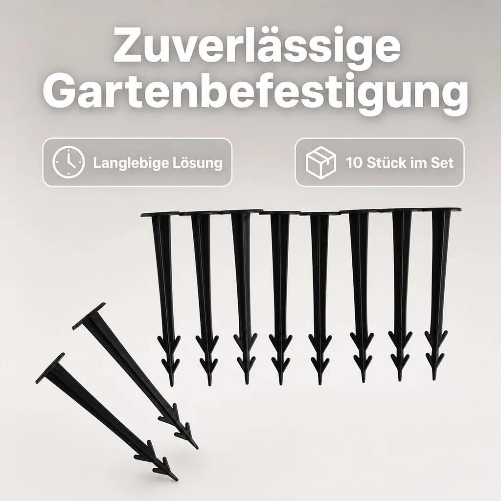 Bodenanker, 10 Erdnägel, 11,5cm, Kunststoff, für Unkrautvlies