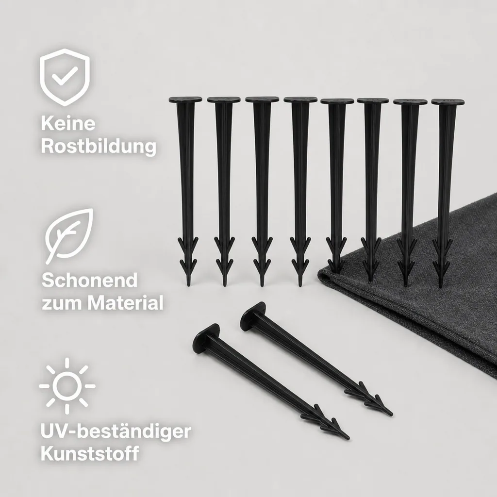 Bodenanker, 10 Erdnägel, 11,5cm, Kunststoff, für Unkrautvlies