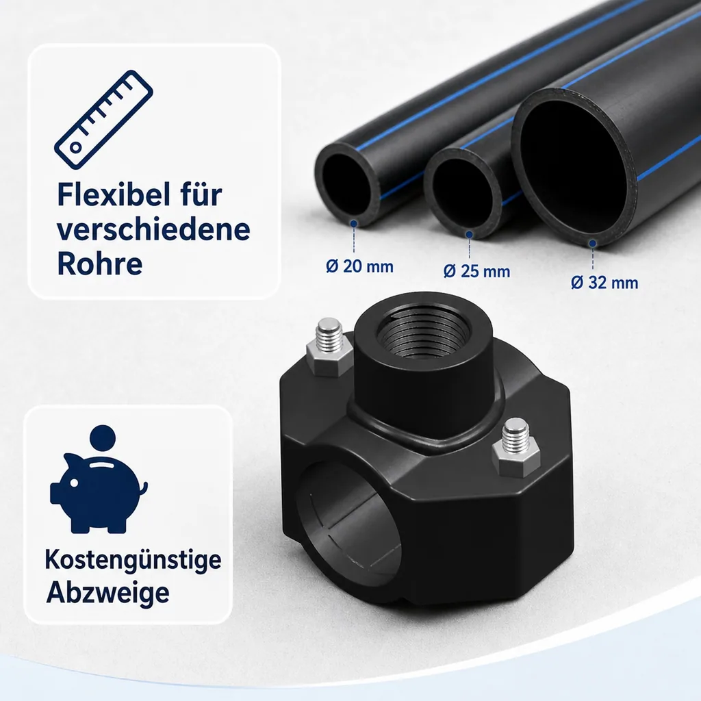 Anbohrschelle, PP Anbohrschelle 32mm, für Wasserleitung