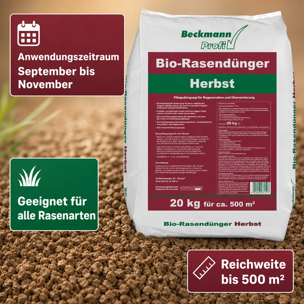 Rasendünger Herbst Bio 20 kg, organisch für 500 m²