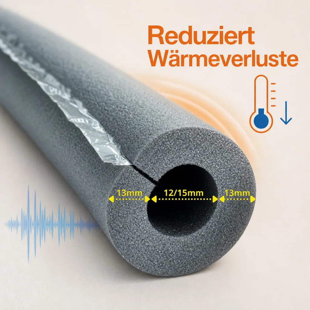 CLIMAFLEX® XT 2m Isolierschlauch Ø 12/15 mm x 13 mm Dämmung selbstklebend 50% GEG