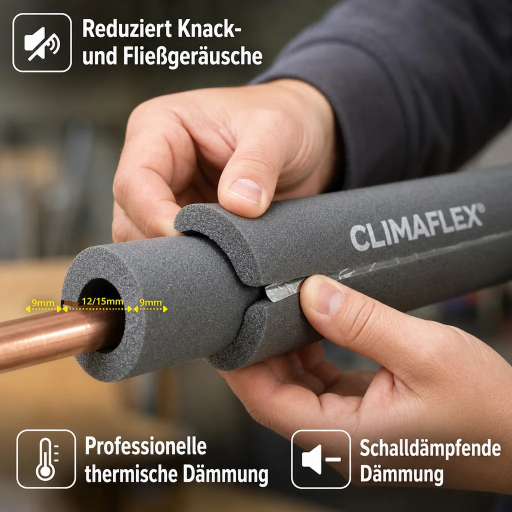CLIMAFLEX® XT 2m Isolierschlauch Ø 28 mm x 13 mm Dämmung selbstklebend 50% GEG