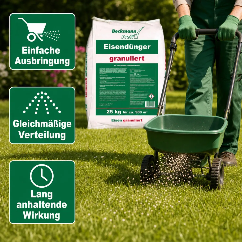 Eisendünger 25 kg, granuliert, 2-4 mm, für ca. 900 m², Rasendünger