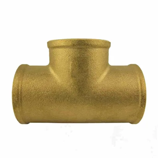 Messing T-Stück 3x1 Zoll, 3x Gewindestück 1 Zoll IG/AG, Messingfitting