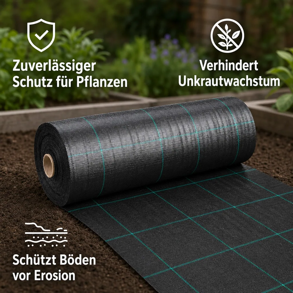 Abdeckvlies 2m x 40m, Gartenvlies, Unkrautvlies