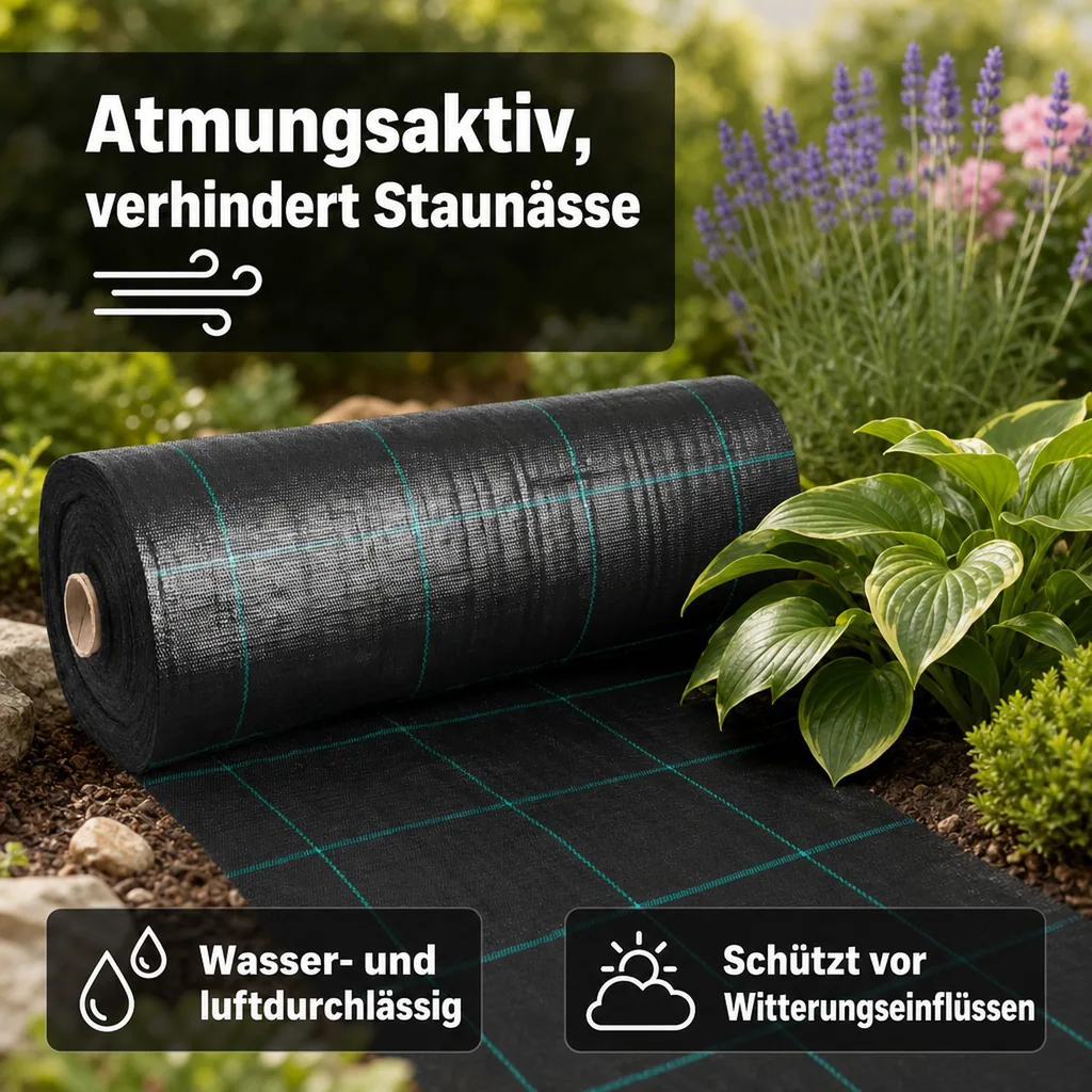 Abdeckvlies 2m x 40m, Gartenvlies, Unkrautvlies