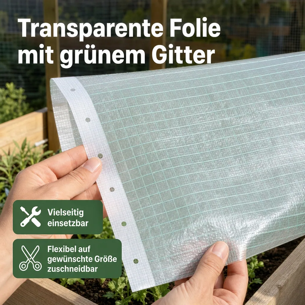 Gitterfolie, Gewächshausfolie, 1,5 Breite x 36 Meter, Baufolie