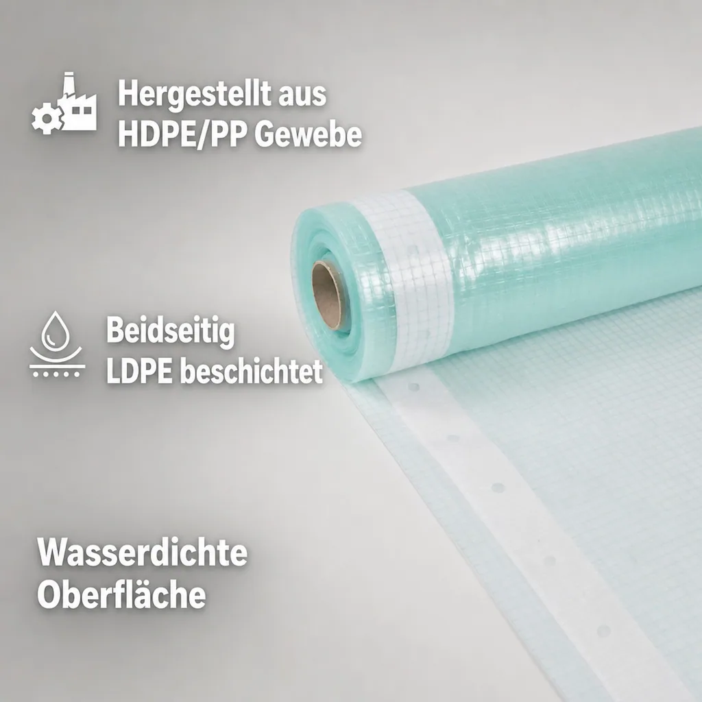 Gitterfolie, Gewächshausfolie, Folie für Gewächshaus, 4 Breite x 7 Meter, Nagelrand