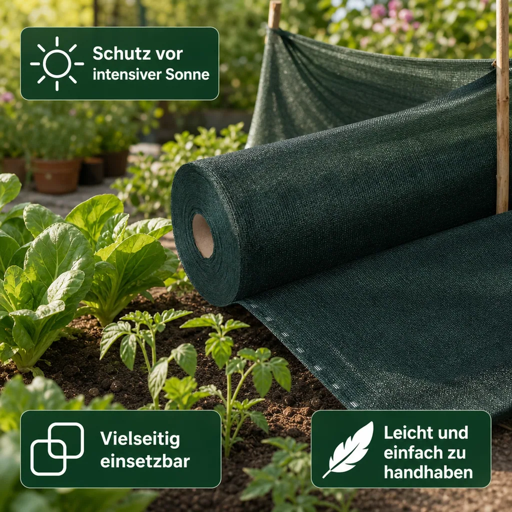 Sichtschutznetz, Windschutznetz, Zaunblende, 1 m x 14 m, HDPE grün