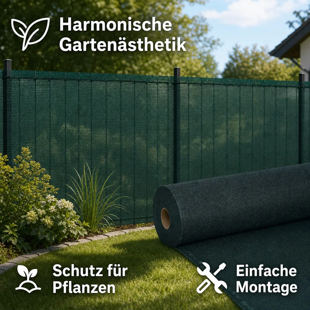 Sichtschutznetz, Windschutznetz, 1 m x 22 m, Zaunblende, HDPE Gewebe