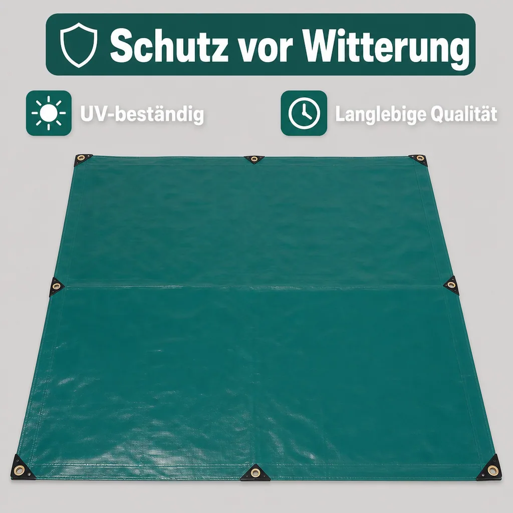 PVC Plane, Abdeckplane 3x5m grün, 650 g/m², wasserdicht und reißfest