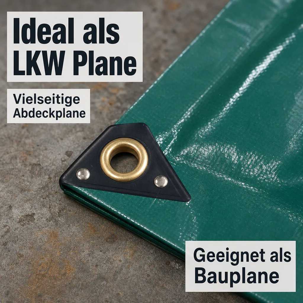 PVC Plane grün 650g/m², 8 x 10 (80m²), Abdeckplane, LKW Plane