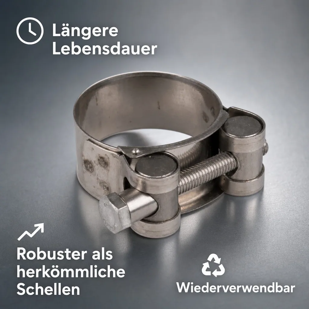 Schlauchschellen, Gelenkbolzenschellen 23-25mm, Edelstahl, DIN 3017