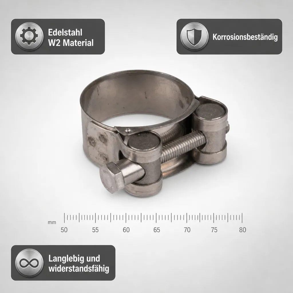 Gelenkbolzenschelle 64-67mm, Edelstahl, Spannbackenschelle