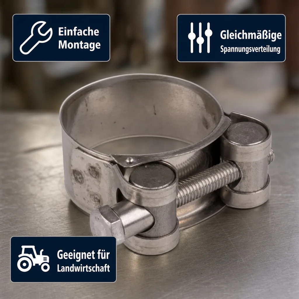 Gelenkbolzenschelle 64-67mm, Edelstahl, Spannbackenschelle