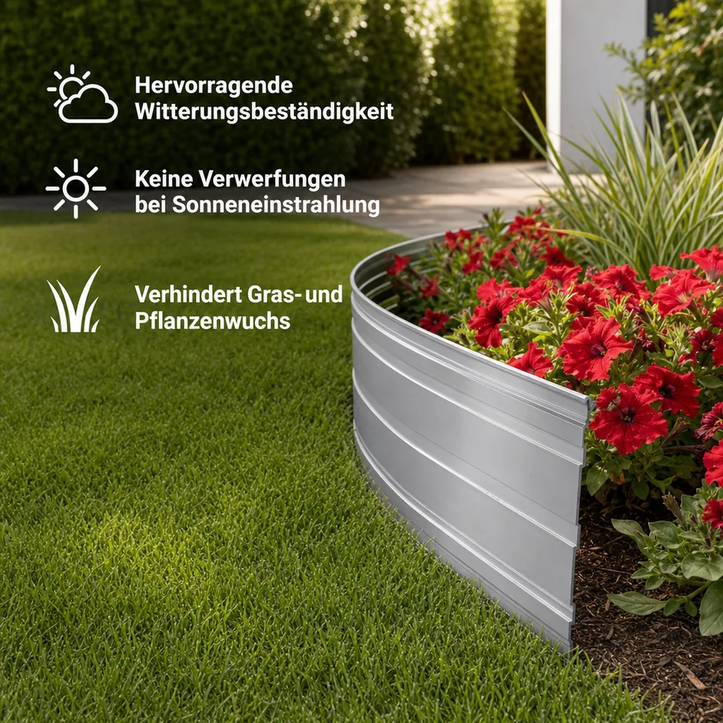 Green Universe Rasenkanten 10-14 cm, Breite: 14 cm; Menge: 5 Stück; Länge-GS: 1 m