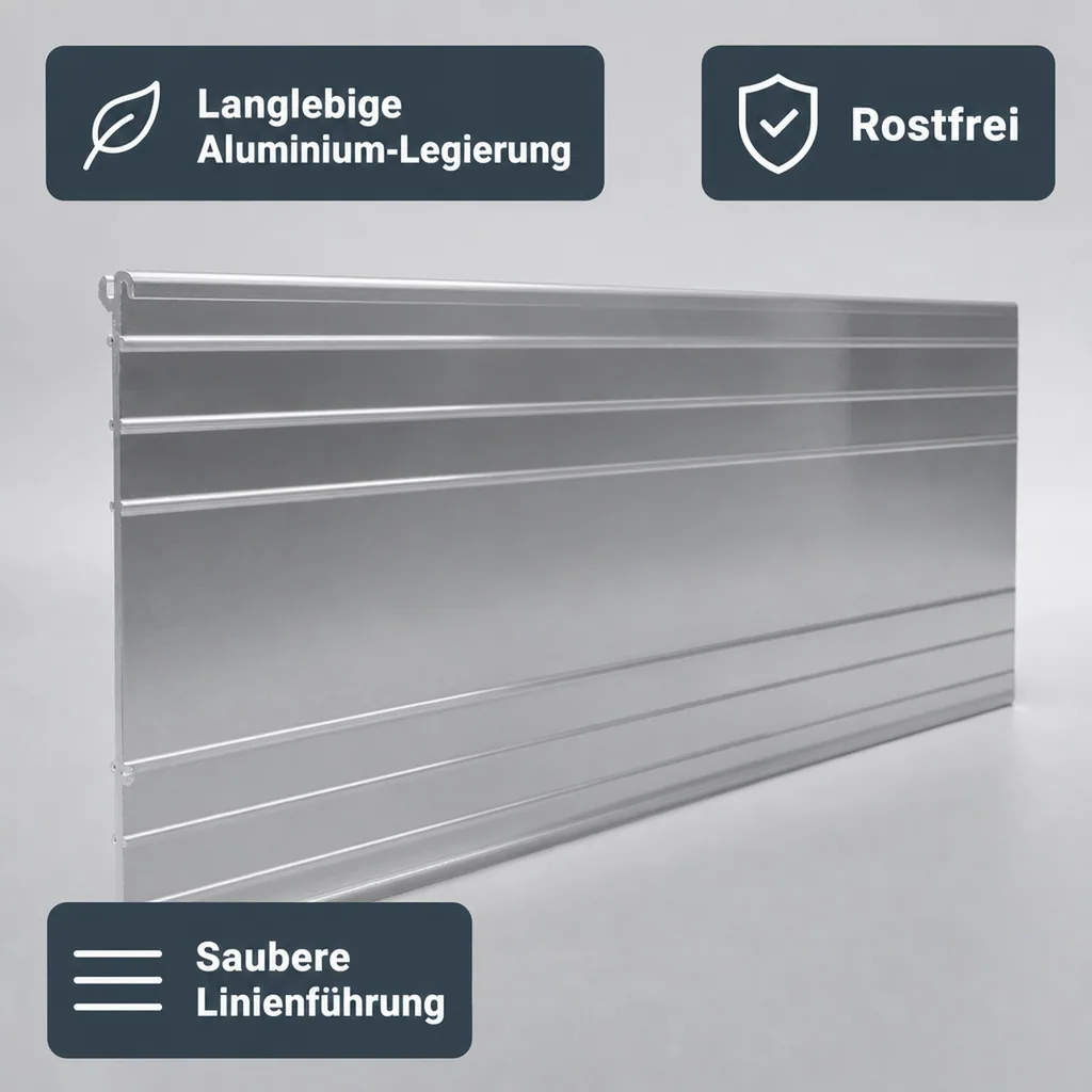 Ultra Starke Alu Rasenkanten 10-14-24 cm, Breite: 14 cm; Menge: 5 Stück; Länge-GS: 1 m