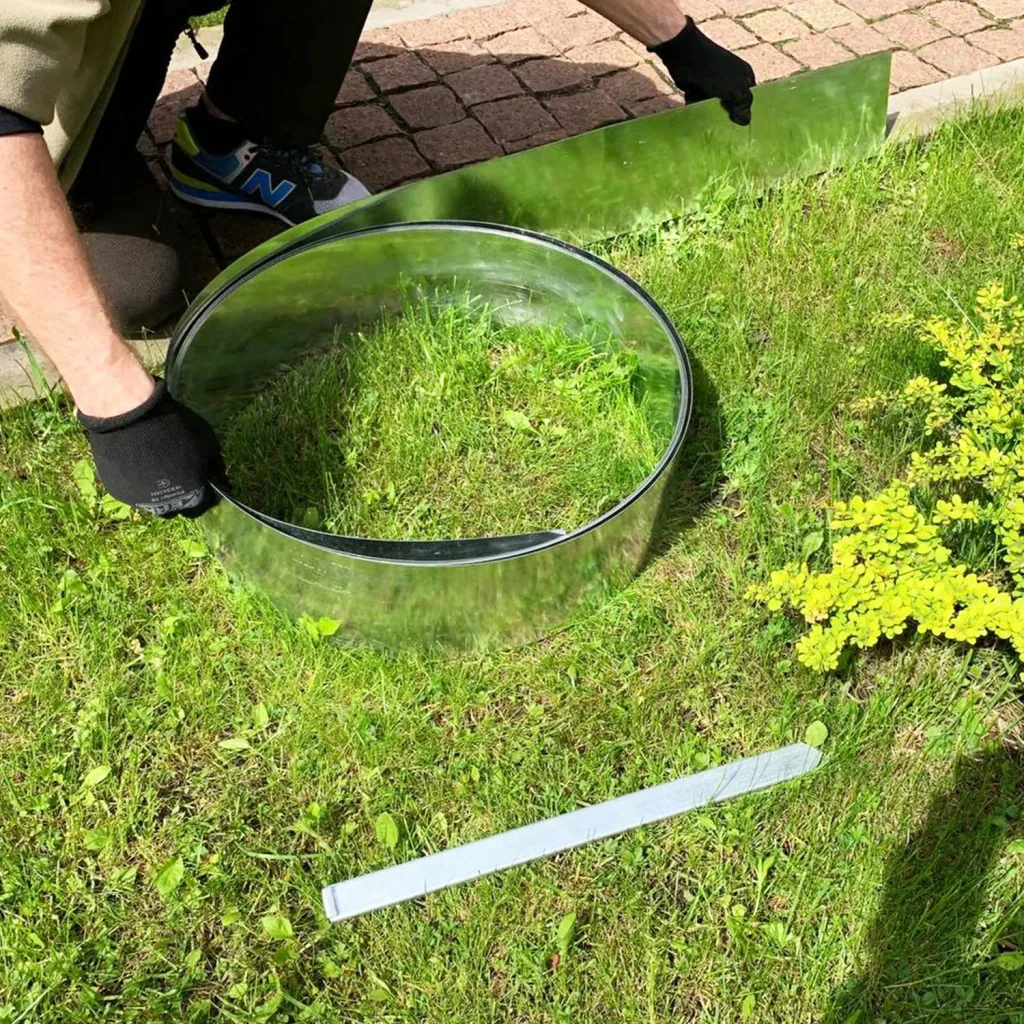 Rasenkantenband Metall Alu/Zink (Länge 10m 15m / Höhe 15cm 20cm 25cm) | Rasenkanten | Beeteinfassung | Beetumrandung | Beetbegrenzungen, Länge-GS: 15 m; Breite: 20 cm