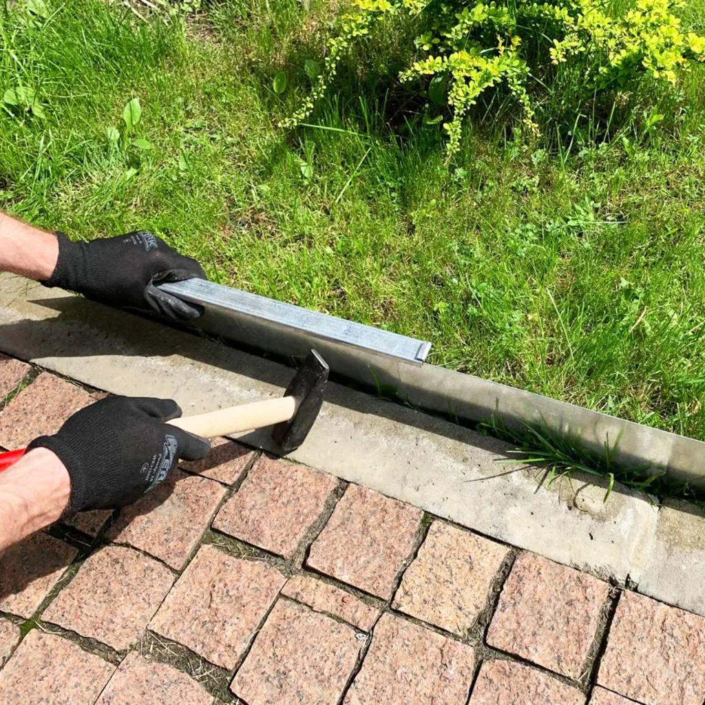 Rasenkantenband Metall Alu/Zink (Länge 10m 15m / Höhe 15cm 20cm 25cm) | Rasenkanten | Beeteinfassung | Beetumrandung | Beetbegrenzungen, Länge-GS: 10 m; Breite: 20 cm