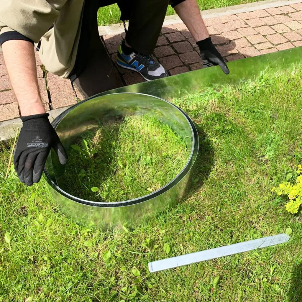 Rasenkantenband Metall Alu/Zink (Länge 10m 15m / Höhe 15cm 20cm 25cm) | Rasenkanten | Beeteinfassung | Beetumrandung | Beetbegrenzungen, Länge-GS: 10 m; Breite: 25 cm