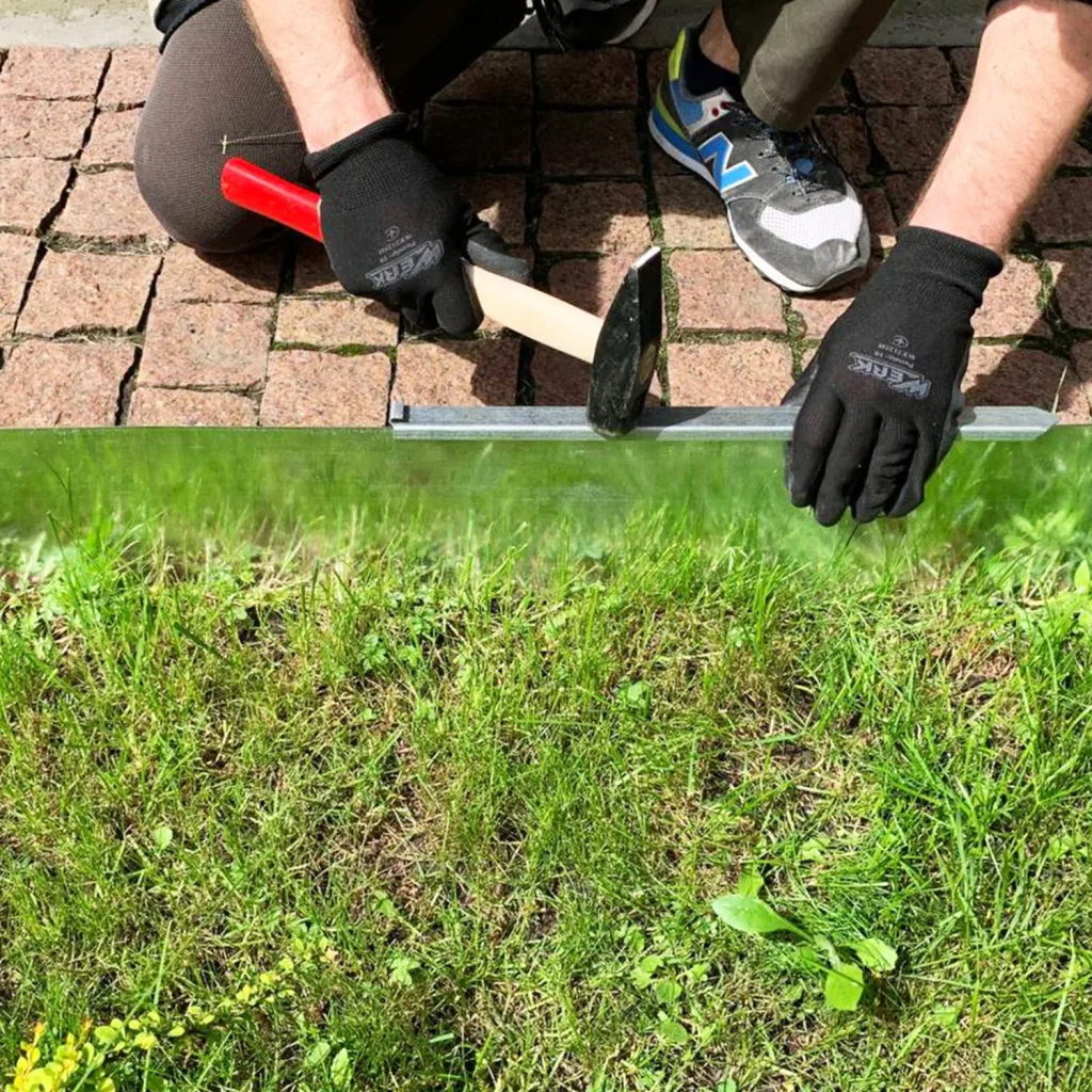 Rasenkantenband Metall Alu/Zink (Länge 10m 15m / Höhe 15cm 20cm 25cm) | Rasenkanten | Beeteinfassung | Beetumrandung | Beetbegrenzungen, Länge-GS: 10 m; Breite: 25 cm