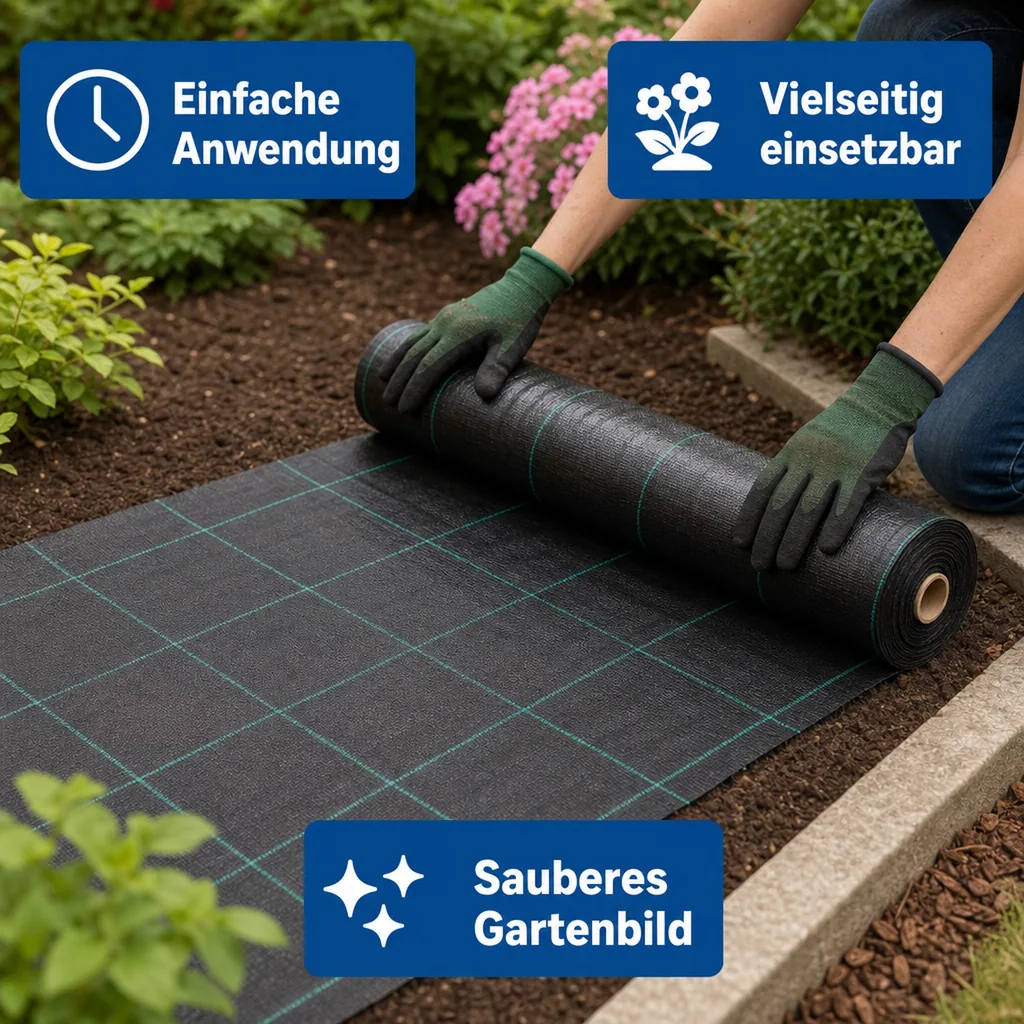 Unkrautvlies Bodengewebe 1,5x40m, 100g/m², Gartenvlies, Abdeckvlies