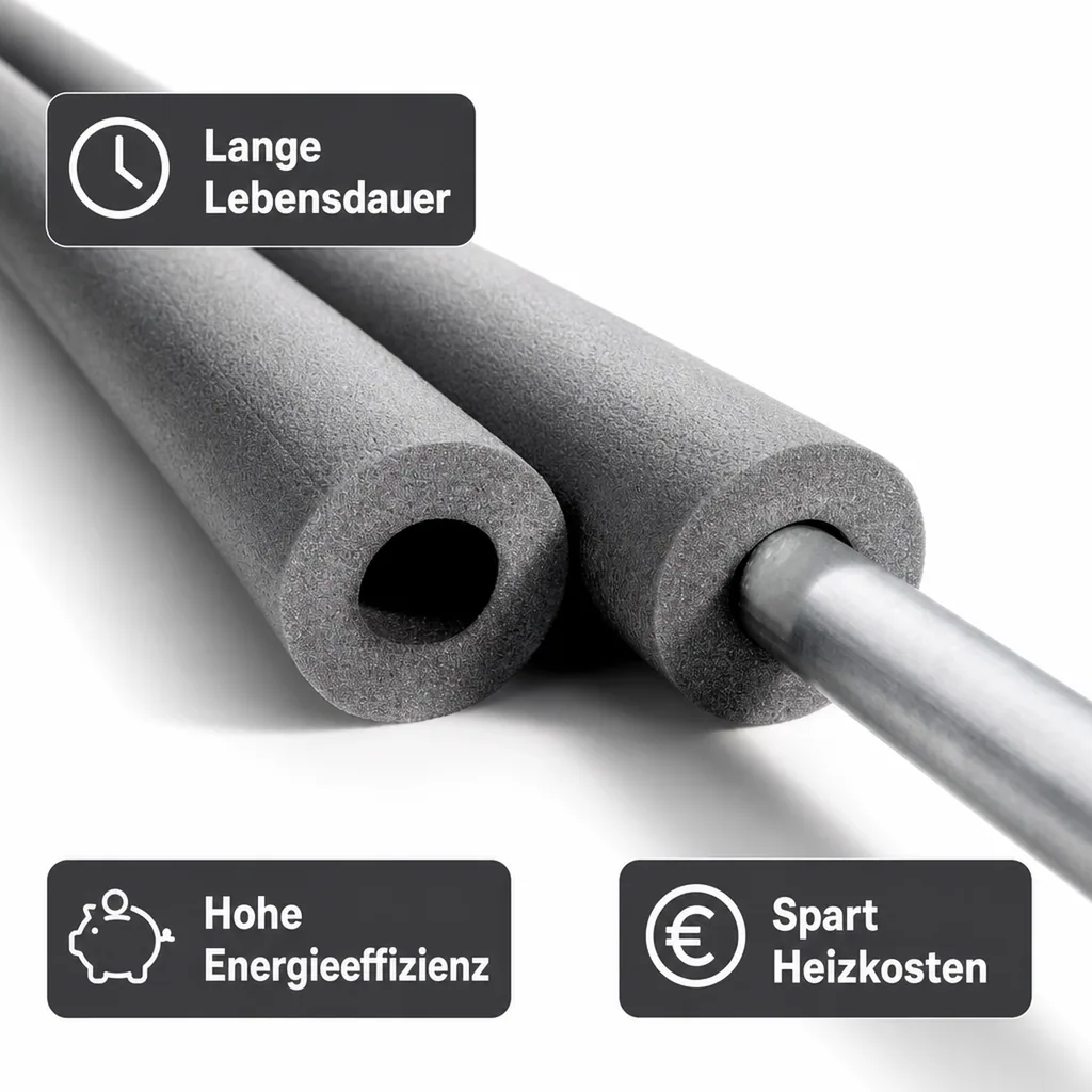 Rohrisolierung, Isolierschlauch, Rohrdämmung 22mm, Grau