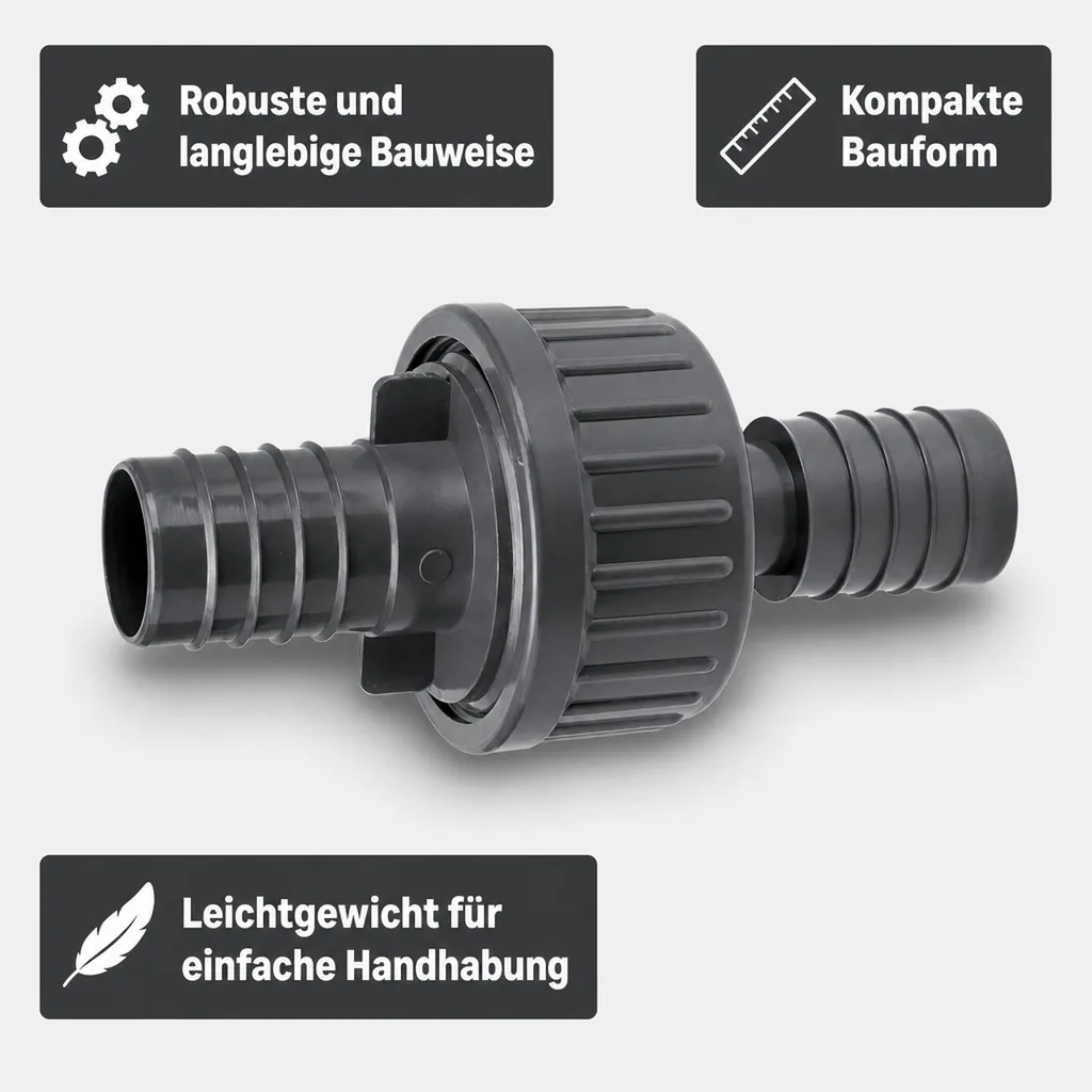 Rückschlagventil 21mm, PVC-U, Kunststoff, für Schlauch