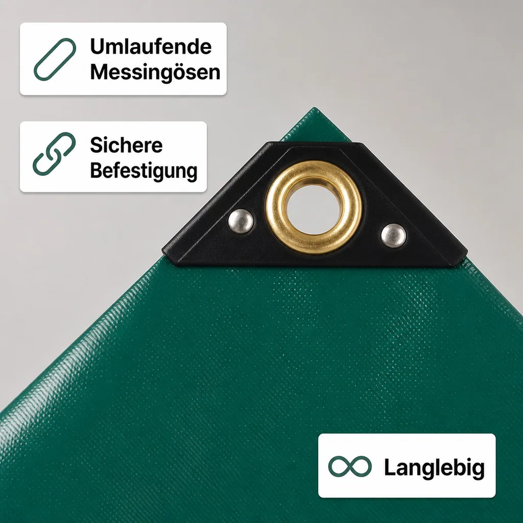 PVC Plane, Abdeckplane 650g/m², grün, wasserdicht, reißfest, 3x4m (12m²)