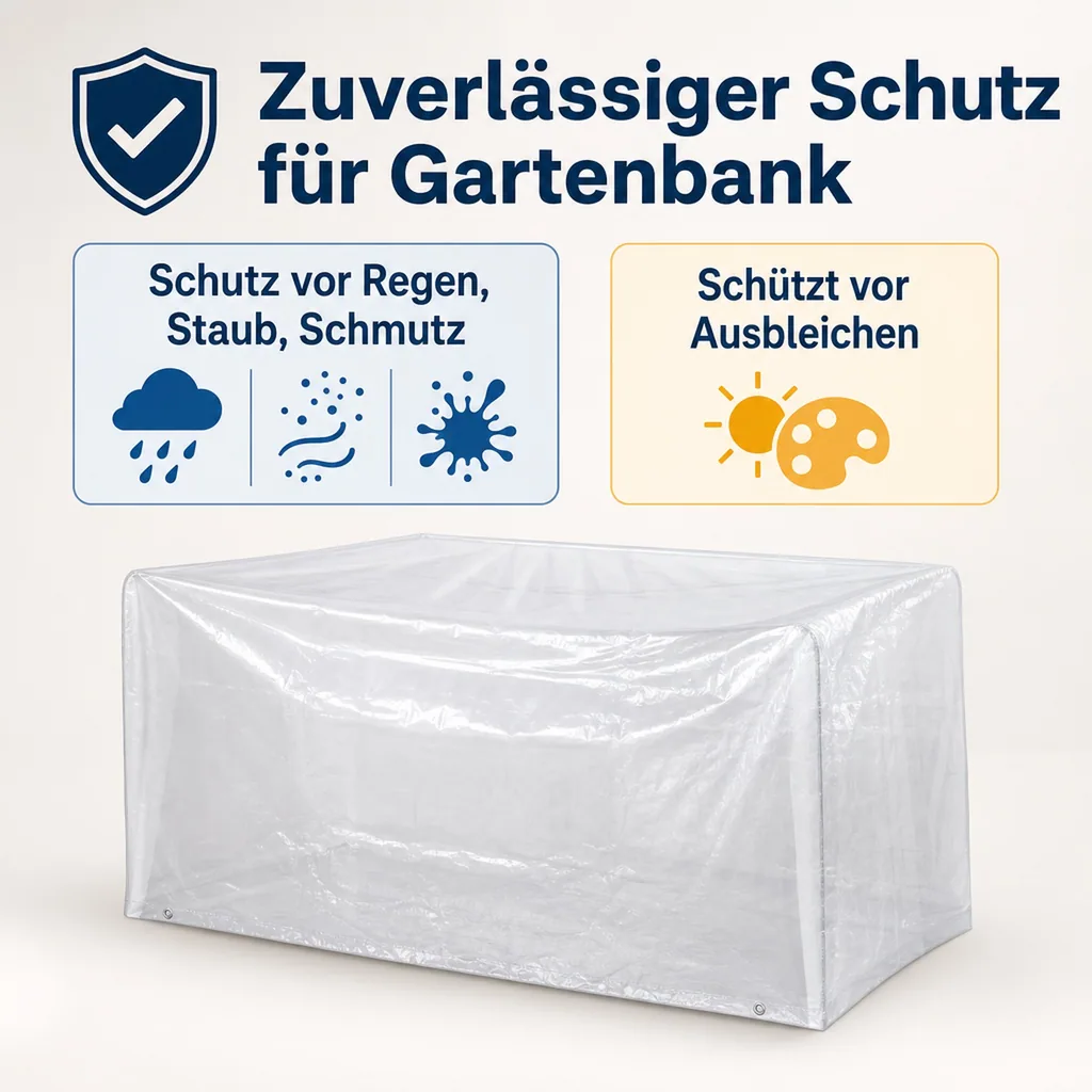 Abdeckung Gartenbank 3 Sitzer, transparent, 160x80x75cm, Gartenmöbel Schutz