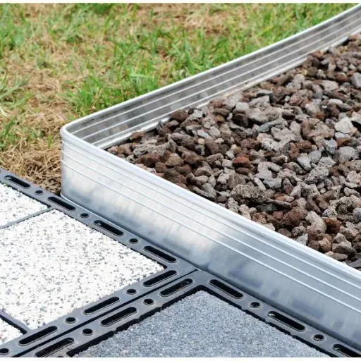 Ultra Starke Alu Rasenkanten Höhe: 10-14-24 cm, Länge: 1- 30 m | Beeteinfassung | Beetumrandung | Beetbegrenzungen, Breite: 14 cm; Menge: 15 Stück