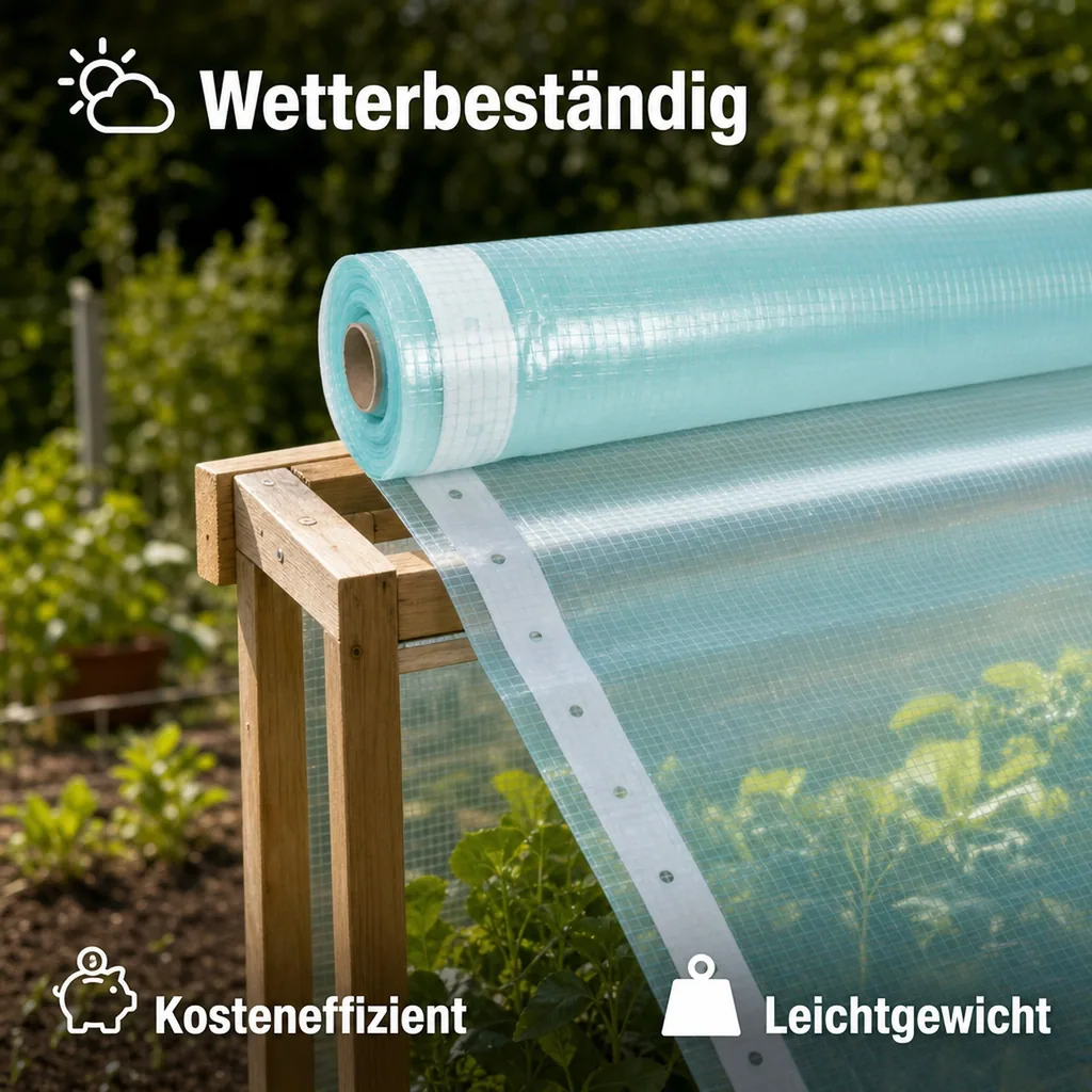 Gitterfolie mit Nagelrand, Gewächshausfolie, Gartenfolie