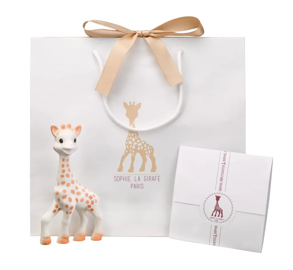 Sophie la girafe Beißring, Ringrassel - Sophiesticated Willkommensgruß - Set Nr. 4 / 1 mit 1 Soft Maracas-Rassel