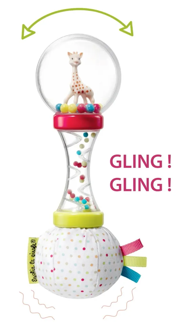 Sophie la girafe Beißring, Ringrassel - Sophiesticated Willkommensgruß - Set Nr. 4 / 1 mit 1 Soft Maracas-Rassel