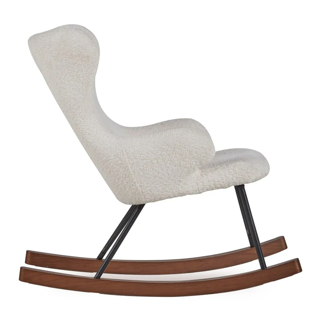 Quax Schaukelstuhl De Luxe Kids | Kinder Stillsessel im modernen Design | Gemütlicher Kinderschaukelstuhl für Kinderzimmer - CREME