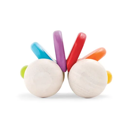 Plan Toys - Babyauto bunt, Gummibaumholz