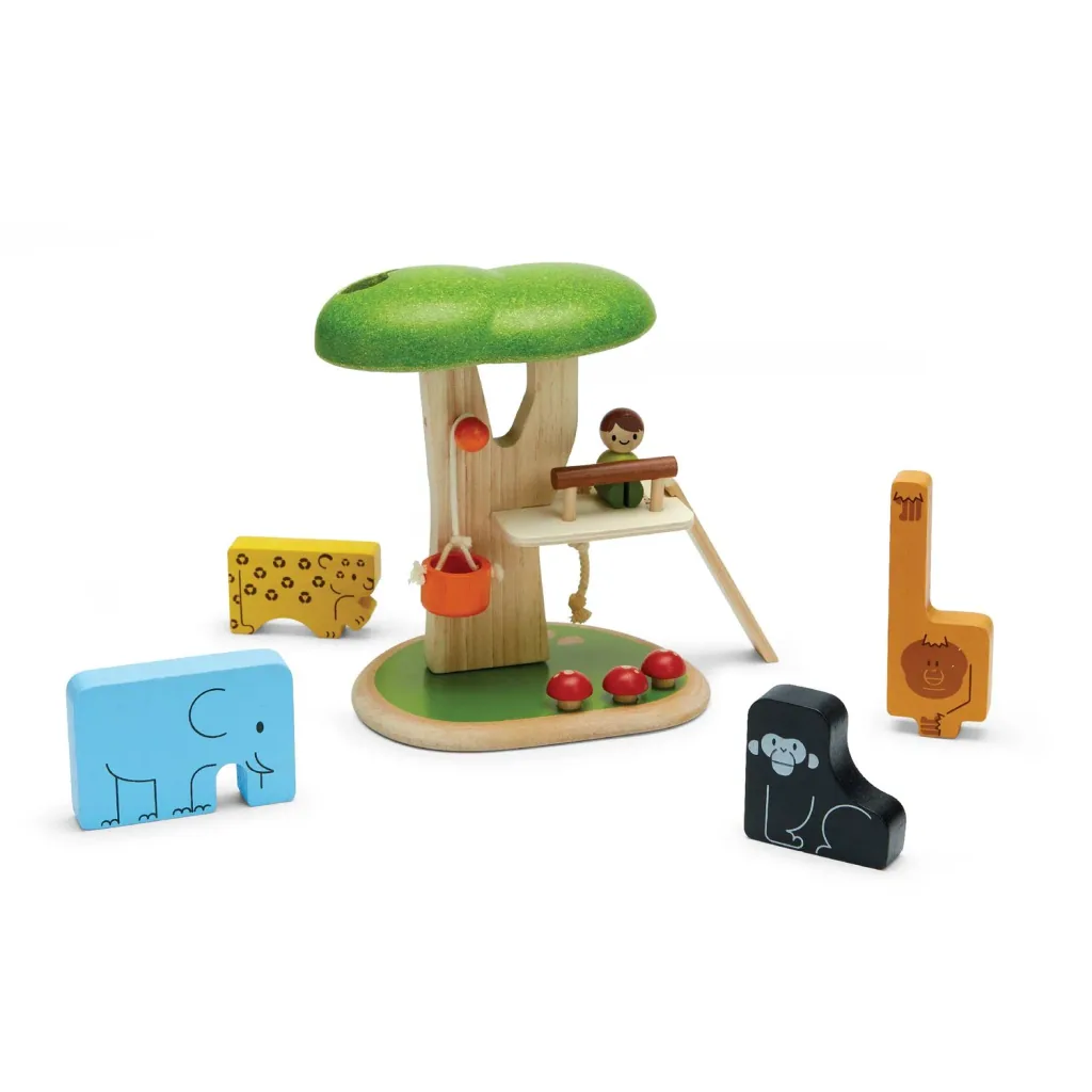 Plan Toys - Rahmenpuzzle Tiere, Gummibaumholz