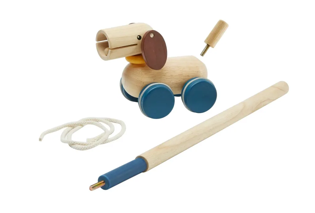 Plan Toys - Nachziehtier - Welpe, Gummibaumholz
